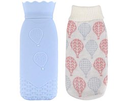 Mini Siliconen Warmwaterzak voor Kinderen en Vrouwen - Zachte Gebreide Hoes, Ideaal voor Opwarming en Pijnverlichting