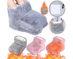 Molain Elektrische Voetenwarmer - Kachel - Maat 35-40 - Oplaadbaar - Fleece - Instelbaar tot 45℃ - Pantoffels - Grijs