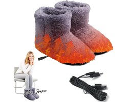 Mrs. Jones Elektrisch verwarmde pantoffels - USB oplaadbare voetenwarmer voor winter - dames .