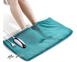 Mrs. Jones Elektrische voetenwarmer - verwarmingskussen extra groot formaat - 50 x 80 cm - voetenzak met 5 temperatuurniveaus - oververhittingsbeveiliging - automatische uitschakeling - machinewasbaar - full-body .