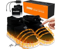 Mrs. Jones Verwarmde schoenen voor dames en heren - elektrische voetenwarmers 37 V 4000 mAh batterij met EU-adapter 3 warmtestanden voor winter. .