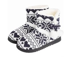 Pantoffels voor dames en heren - comfortabele pluche winterlaarzen, antislip en warm