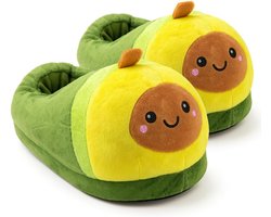 Pluche Avocado Pantoffels voor Dames - Warme en Grappige Huisschoenen