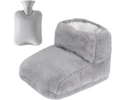 Provento- voetwarmer - warmwaterkruik - groot formaat - ultrazacht - verwarmingsschoenen - dames heren volwassenen - zonder stroom - wasbaar - geschikt voor voeten.