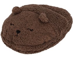 Super zachte giga bruine beer voetenverwarmer - one size fits all - heerlijk comfortabel en onweerstaanbaar zacht - het perfecte geschenk of cadeau - ook heerlijk als knuffel