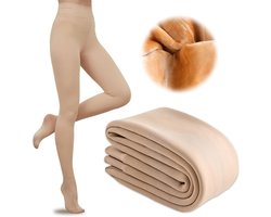 Thermische dames panty - Warme gevoerde winter panty - Stretch panty met hoge taille (35-75 kg)