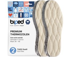 Thermo Inlegzolen van Echt Lamswol - 2 Paar Verwarmende Schoenen Inlegzolen met Aluminium Onderkant