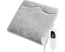 Ultrazachte elektrische voetenwarmer, draagbaar warmtekussen voor voeten, rug, buik, krampen, oververhittingsbeveiliging, zilvergrijs