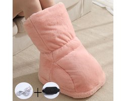 USB-verwarmde pantoffels voor dames, elektrische verwarmde schoenen met 3 verwarmingsstanden, oplaadbare verwarmde laarsjes, verwarmde laarzen voor buiten, thuis en op kantoor