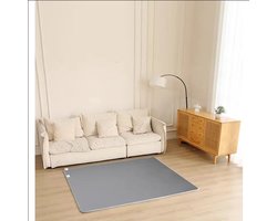 Verwarmbare tapijtmat 50 x 150 cm met timer en warmtestanden grijs