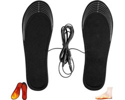 Verwarmde binnenzolen - Verwarmde en warme binnenzolen - USB oplaadbaar - Knipbaar - Stabiel - Wasbaar - Unisex - Geschikt voor winterwarmte - Binnen- en buitenkleding - Zwart - Maten 40-46