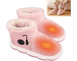 Verwarmde Pantoffels met USB - Warme Schoenen voor Heren en Dames - 3 Temperatuurstanden - Thuis, Kantoor en Buiten - Roze