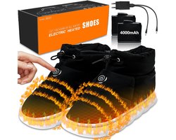 Verwarmde Schoenen en Pantoffels voor Volwassenen - Elektrische Voetenwarmers met 3 Warmtestanden voor de Winter