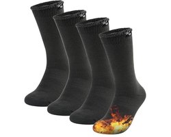 Verwarmde thermische sokken voor mannen en vrouwen - 4p of 2p - geïsoleerd voor koud weer, zwart, large