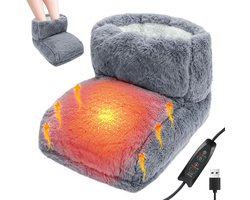 Verwarmde USB-Voetwarmers – Elektrische Pantoffels met Timer en Instelbare Temperatuur, Geschikt voor Vrouwen en Mannen – Winter Thuiskantoor & Slaapzaal