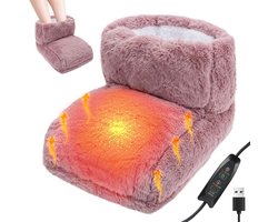 Verwarmde USB-Voetwarmers – Roze – Elektrische Pantoffels met Timer en Instelbare Temperatuur, Geschikt voor Vrouwen en Mannen – Winter Thuiskantoor & Slaapzaal