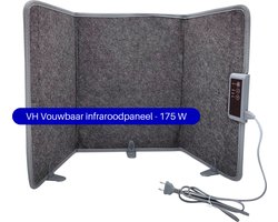 VH - Vouwbaar infrarood paneel met 3 warmtestanden - 175W - Verplaatsbaar - Mobiel - Gericht bijverwarmen - Infrarood verwarming