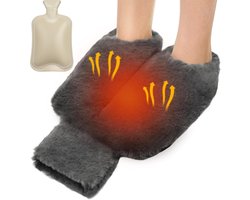 Voetenwarmer - Warmwaterkruik - Voeten Opwarmen - Zonder Stroom - 40 x 36 cm - Grijs