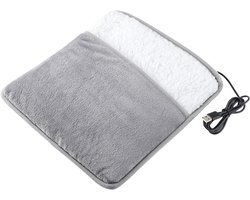 Voetverwarmingskussen - USB-verwarmd voetkussen - Voetverwarmer - Verwarming met constante temperatuur - USB-voeding - Verwarmingskussen - Comfortabel en warm - Grijs