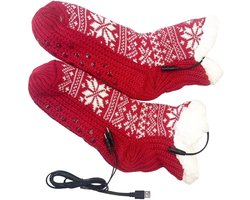 Voetwarmers | USB-aangedreven sneeuwvlokpatroon verwarmde sokken skiën | Verwarmingsbenodigdheden Voeten Comfort bij koud weer voor vrouwen mannen wandelen motorfiets vissen skiën camping