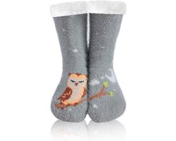 Vrouwen Slipper Sokken Antislip - Zachte Warme Fleece Gevoerd Dier Patroon