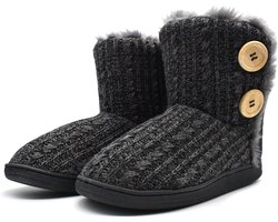 Warme Dames Pantoffels met Memory Foam Voetbed - Zachte Pluche Huis- en Binnenschoenen