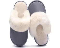 Warme Dames Sloffen Winter Pantoffels met Antislipzool - Zacht Pluche Comfort