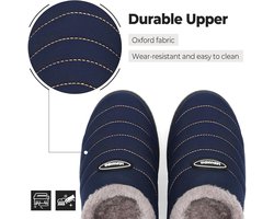 Warme Fleece Huissloffen Heren en Dames - Antislip Rubberzool - Maat 35-47