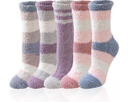 Warme Fuzzy Sokken voor Dames - Pluizige Microfiber Thuis Slaapsokken
