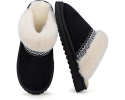 Warme gevoerde klompen en pantoffels voor dames en heren, pluche winter Binnen- en buitenschoenen