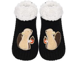 Warme Pantoffelsokken met Antislipzool voor Dames en Heren - Fleece Gevoerd Pluche Binnen- en Huissokken