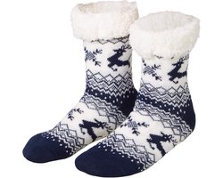 Warme Pluche Huissokken met Scandinavisch Rendierpatroon - Unisex Winter Sokken
