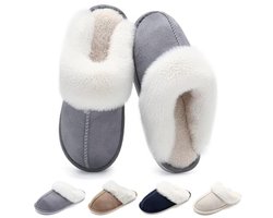 Warme Pluche Pantoffels voor Dames en Heren - Antislip Sloffen met Traagschuim en Zachte Voering