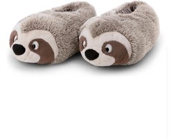 Warme Teckel (Dachshund) Pantoffels XL (40-43) Bruin Pluche Dierenschoenen met Antislipzool