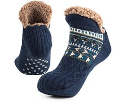 Warmtevasthoudende Slippersokken voor Dames en Heren - Pluizige Pantoffelsokken met Antislip Grijpers