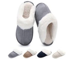 Winter Slippers voor Dames en Heren - Pluche Antislip Pantoffels met Geheugen Foam - Comfortabel en Warm