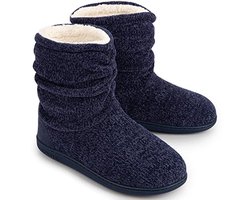 Winter Warme Chenille Gebreide Pantoffels voor Vrouwen met Traagschuim
