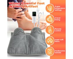 WizBay Premium Select® Elektrisch Voetverwarmingskussen – 9 Temperatuurstanden – Afstandsbediening – Superzacht Kristalstof – Timerfunctie – Wasbaar – 75W – Voor Thuis & Kantoor