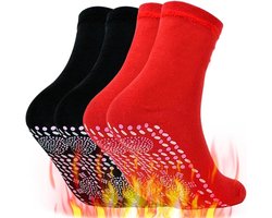 Zelfverwarmende sokken voor voeten - winter thermische sokken in rood en zwart, langdurig warm, comfortabel - ideaal voor koude dagen.