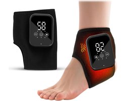 1 stuk Enkel Warmte Kompres - Draadloos en Oplaadbaar 2-in-1 Massageapparaat met Trillingen - Voor Pijnverlichting en Betere Bloedsomloop - Verwarmde Enkelbrace voor Thuisgebruik