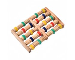 1 stuk - Massager (5 rijen) - Rollers - Hout - Geschikt voor voetmassage thuis en in de vrije tijd - 24,5*16*4 cm - Kleurrijk