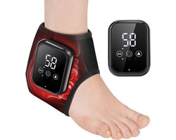 1 stuks voetmassageapparaten - Draagbaar voet- en enkelmassageapparaat met warmtefunctie, 3 vibratiestanden en 3 warmteniveaus, geschikt voor plantaire fasciitis, voor thuis- en reisgebruik (zwart)