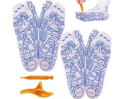 2 Pairs van reflex zone sokken - voet reflex zone sokken met massage tool - voetmassage sokken om vermoeide lichaam te verlichten - verbeteren van voetgezondheid voor vrouwen