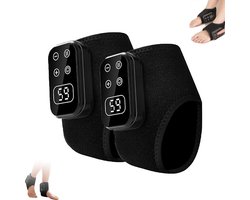 2 stuks Advanced Foot Triple Method Massager, Draadloze Verwarmde Voet- & Enkelband, 3-Snelheden & 5-Temperatuur, Draagbare Voetmassagers (Zwart)