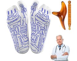 Acupressure Reflexology Socks met Acupressuurstift - Drukpuntsokken voor Voetmassage, Compressiesokken voor Dames en Heren