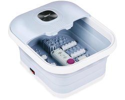alpina Voetmassage Apparaat 8L 500W – Opvouwbaar Voetbad met Verwarming & Bubbels – Voetmassage Bad met Massage Rollers & Puimsteen – Spa Voetenbad voor Ontspanning, Relax & Rust – Lichtblauw