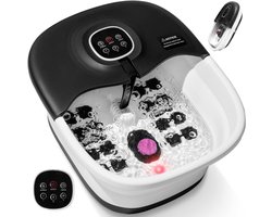 Aura® Voetenbad met Massage - Voetenbad - Voetmassagebad - 16 Acupressuurrollen - Zwart - 41cm x 11cm x 34cm
