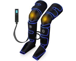 Beenmassage apparaat - voetmassage apparaat - beenmassage apparaat bloedsomloop - lymfedrainage apparaat - beenmassage compressie voor dij, kalf en voet - zwart - met handhelt controller