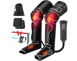 Beenmassager - Beenmassage Apparaat - Luchtcompressie - voor de Bloedsomloop - Kuitbeenmassage - Voetmassage - 6 standen - 3 Intensiteiten - voor het Verlichten - van Beenpijn - Spiervermoeidheid - Oedeem - Nylon - Grijs