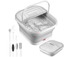 Boleen - Opvouwbaar Massage Voetbad - Voetbad - Voetenbad met Massage - Met verwarming - Ontspanning Voor Thuis - Wit